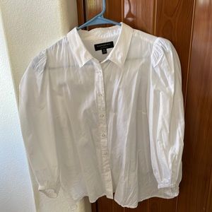 Banana Republic white blouse/shirt with puffy sleeves